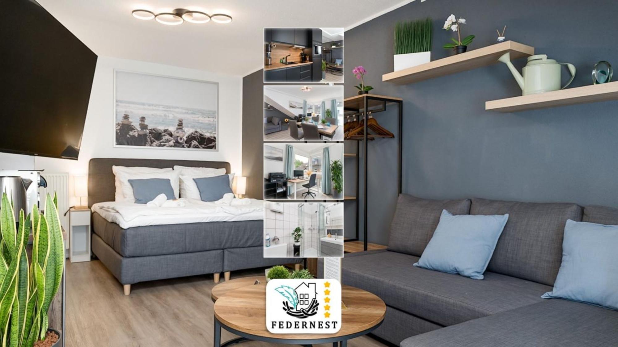 Federnest - Luxus-Studio - Kingsize Boxspringbett - Home-Office Mit Monitor Und Drucker - 11 Min Hbf Duisbourg Extérieur photo