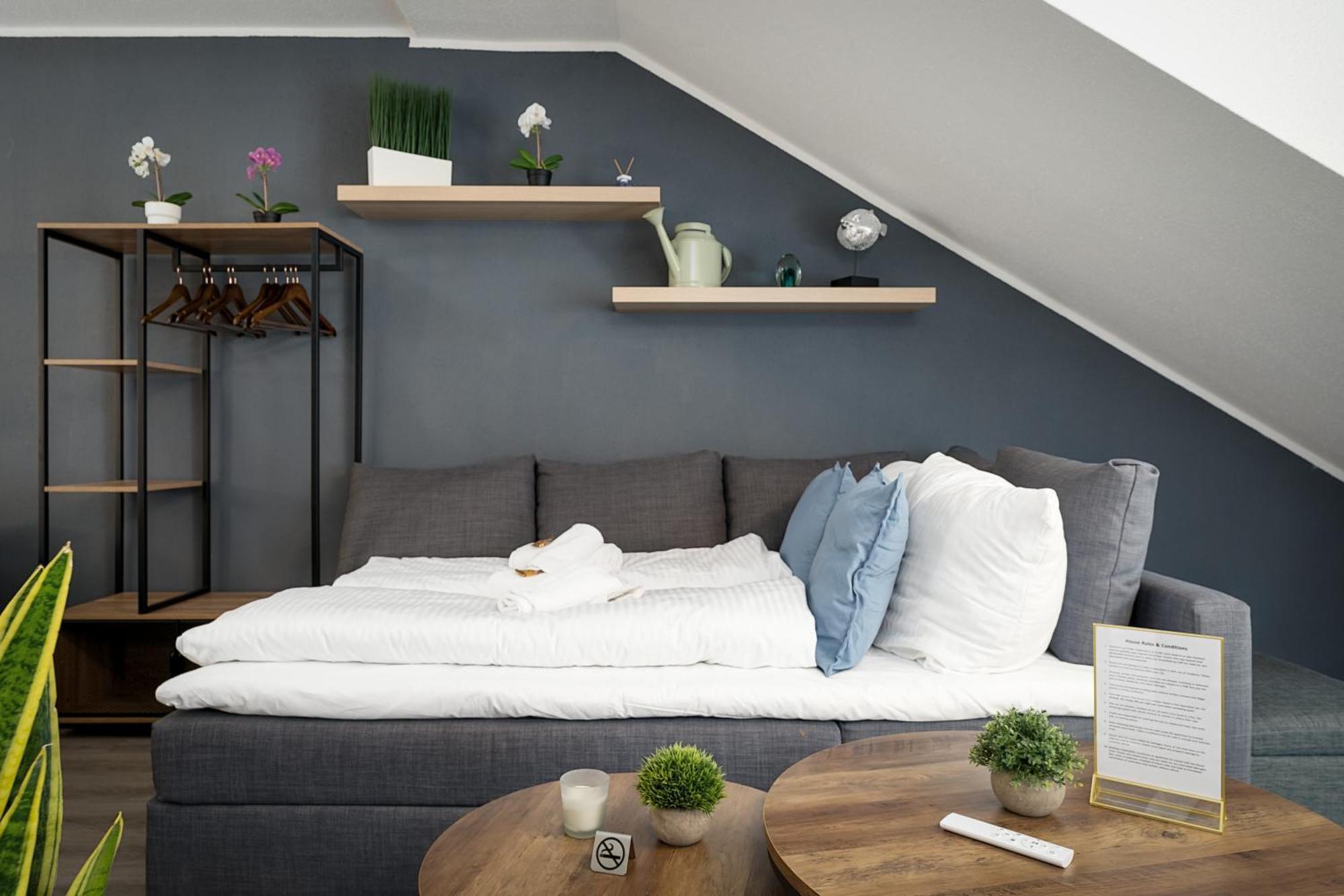 Federnest - Luxus-Studio - Kingsize Boxspringbett - Home-Office Mit Monitor Und Drucker - 11 Min Hbf Duisbourg Extérieur photo